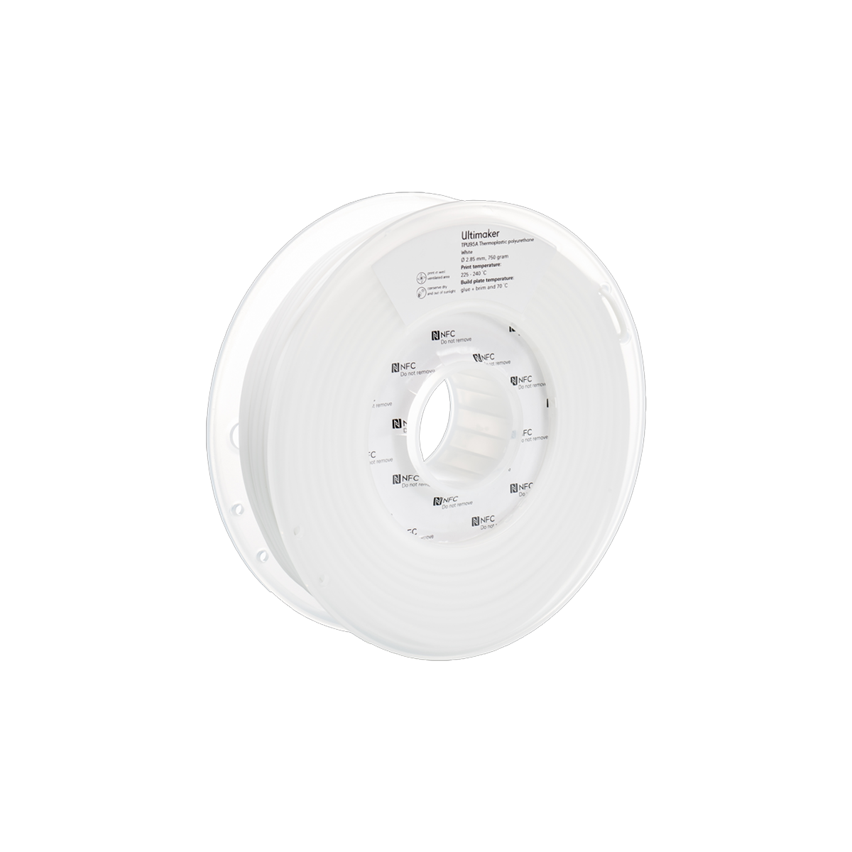 Ultimaker TPU 95A (Thermoplastic Polyurethane) White Filament 2.85mm